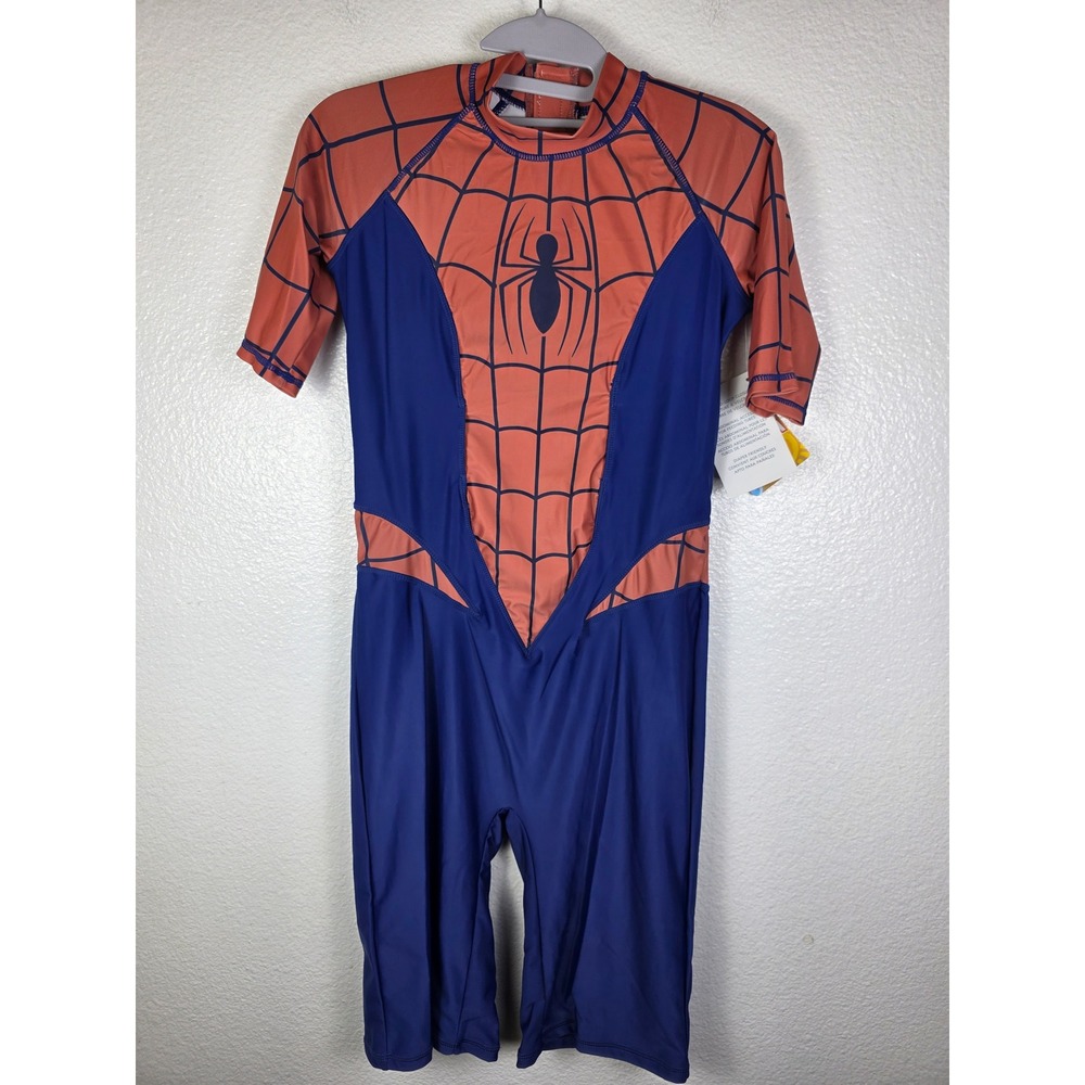 Disney Spider-Man Adaptive Swimsuit Kids XL Red Blue One Piece UPF 50+